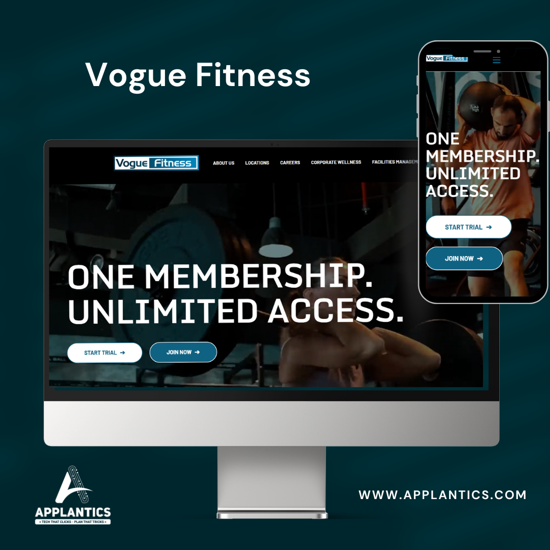 Vogue Fitness UAE Website Design - Professional Web Development Portfolio by Applantics