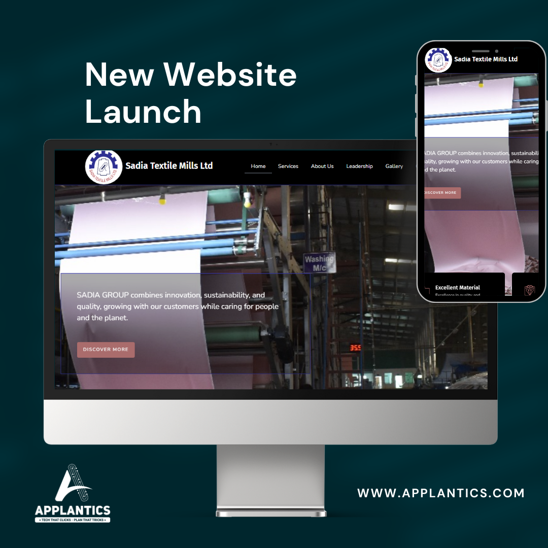 Sadia Textile Professional Website - Fashion & Textile Web Design by Applantics