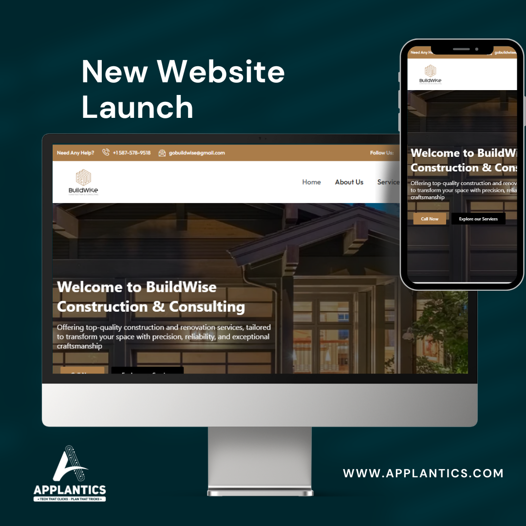 Buildwise Construction Website - Building Services Web Design by Applantics
