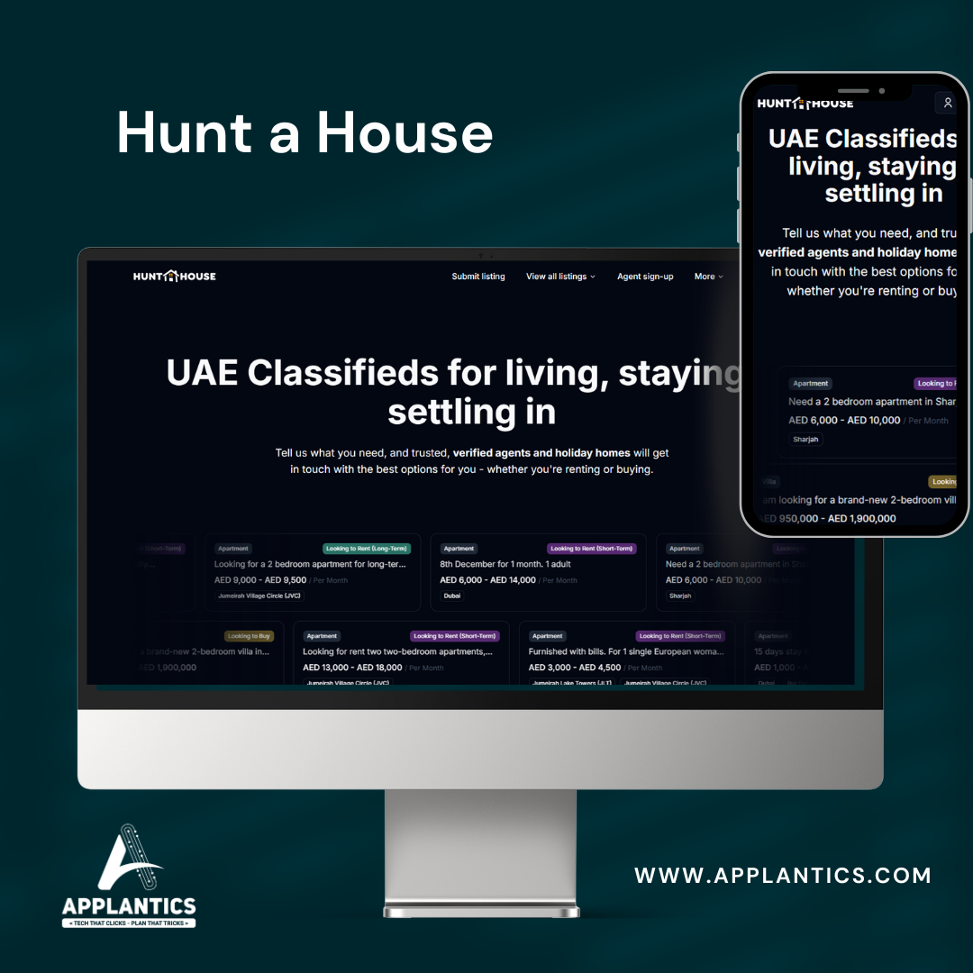 Hunt A House Real Estate Website - Property Portal Design by Applantics