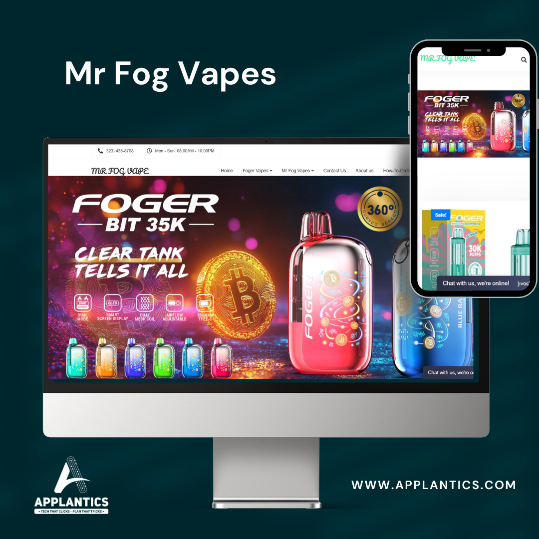 Mr Fog Vapes E-Commerce Website - Professional Web Design by Applantics