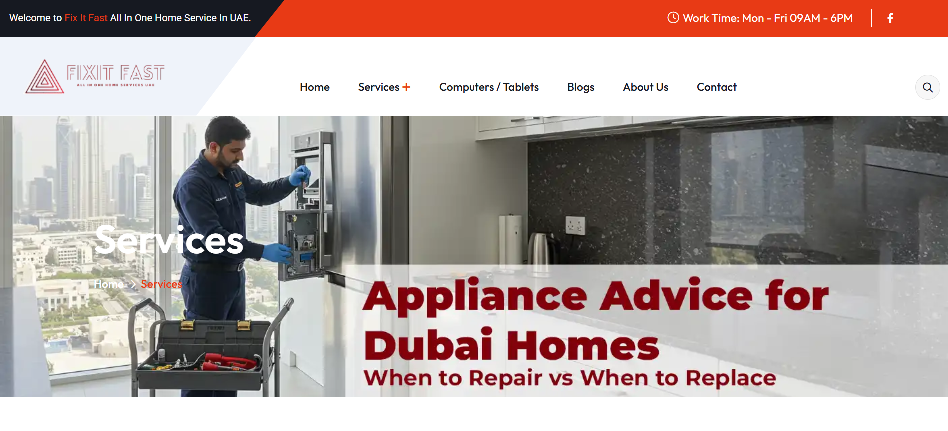 fixitfast Portfolio Project - Web Design by Applantics